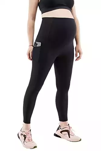 Fabletics Women's PureLuxe High-Waisted Maternity 7/8 Legging, Light Compression, Buttery Soft, 4X, Black
