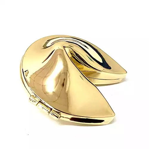 Ya.x Custom Personalized Metal Fortune Cookie Box for Weddings, Contains Your Personalized Fortune Cookie Paper Message, Great Gift For Couples, Metallic Gifts & Keepsake (5.2cm*5.2cm)