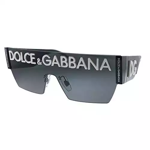 Dolce & Gabbana DG 2233 Black Metal Square Sunglasses Grey Gradient Lens