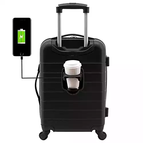 Wrangler 20" Smart Spinner Carry-On Luggage With USB Charging Port