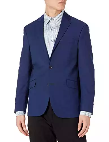 Kenneth Cole REACTION Men's Techni-Cole Stretch Slim Fit Suit Separate Blazer (Blazer, Pant, and Vest), Modern Blue, 40 Regular