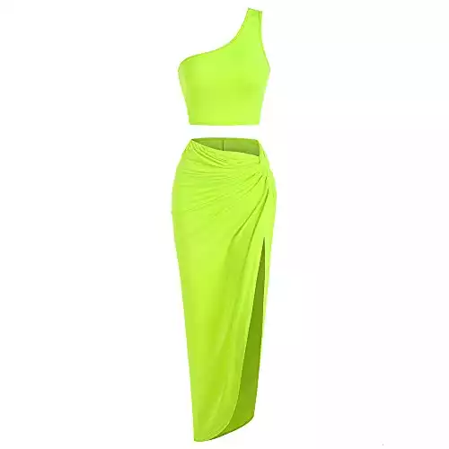 ZAFUL Neon Green Maxi Skirt Set