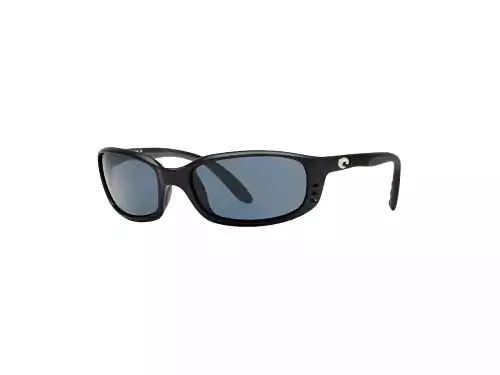 Costa Brine  Matte Black/Grey 580P Plastic Polarized Oval Sunglasses